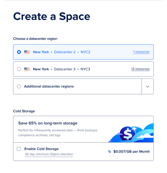 Spaces Cold Storage