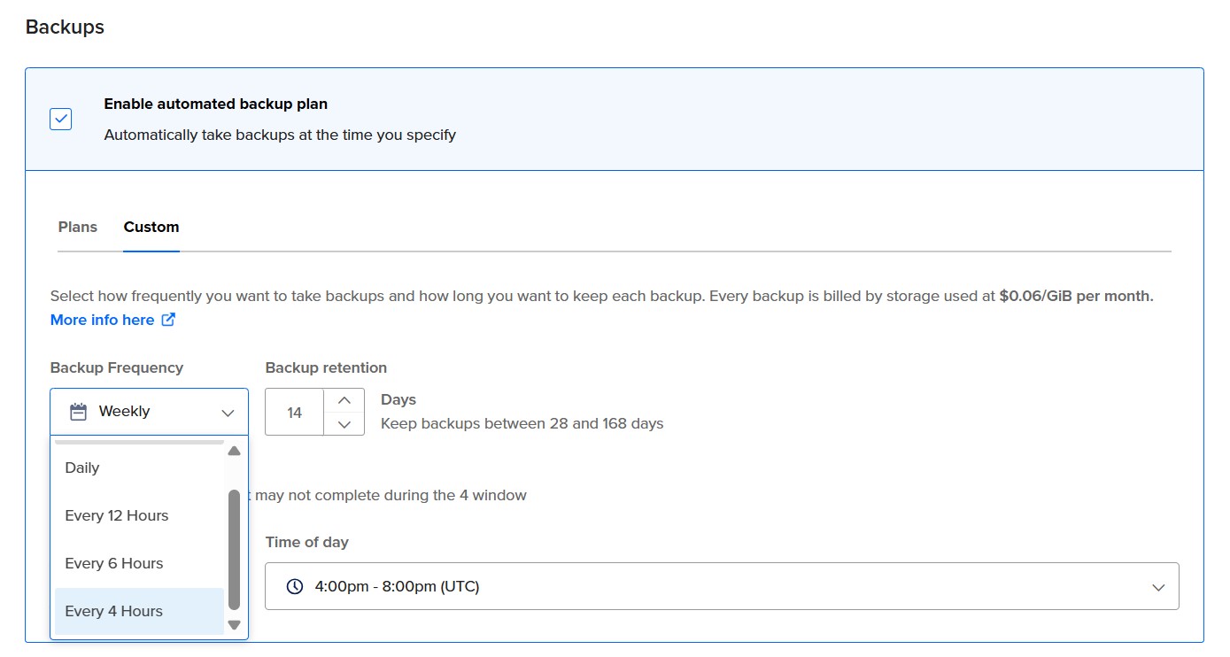 Usage-based Backups